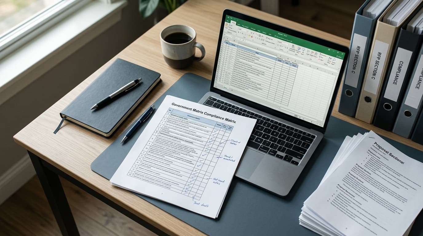 Compliance matrix template (Word + Excel) for federal RFPs